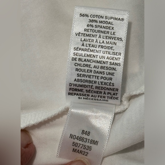 NWT Nordstrom White V-Next Cotton/Modal/Spandex Blend Size Small - Picture 3 of 5